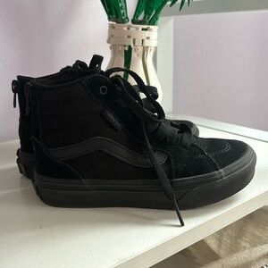 All black boys vans youth size 12